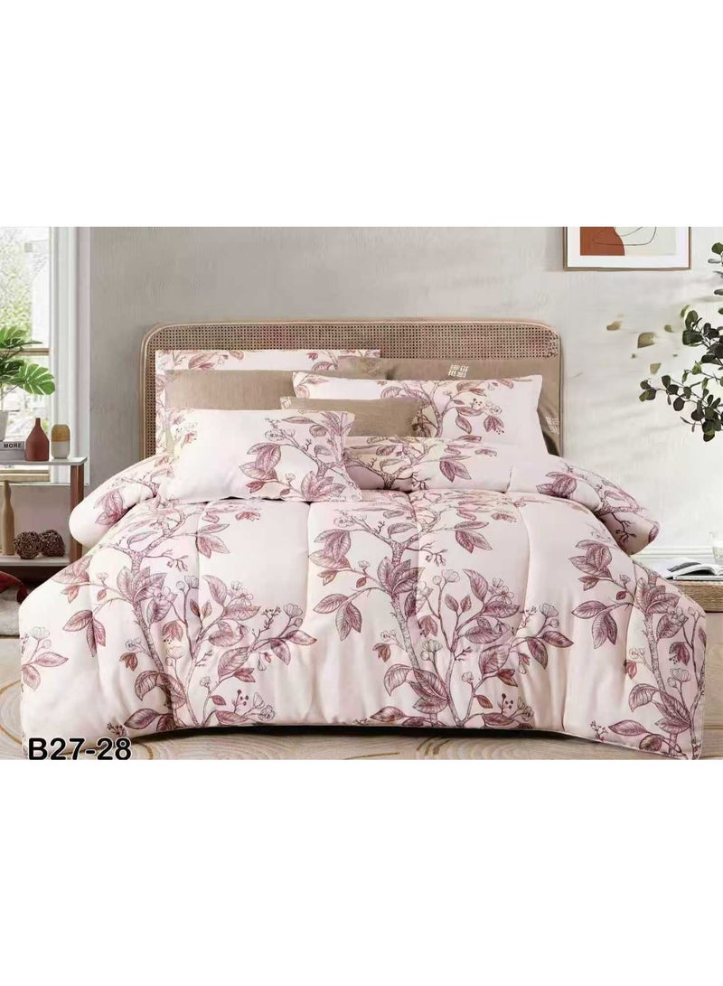 SFT Luxury summer double bed sheet set made of microfiber material, 8 pieces: 1 quilt 260*240cm, 1 sheet 200*200cm, 4 pillowcases 50*75cm, 2 cushion covers 45*45cm. - Image 1